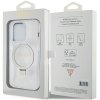 Guess GUHMP15LHRSGSD iPhone 15 Pro 6.1 przezroczysty/transparent hardcase Ring Stand Script Glitter MagSafe